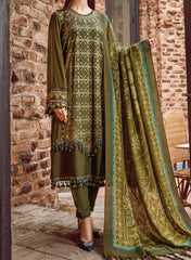 Grace W136 -Embroidered 3pc Marina dress With printed shawl