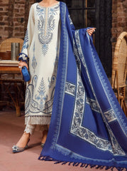 Grace W141 -Embroidered 3pc Marina dress With printed shawl
