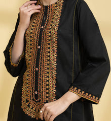 Grace W743-Embroidered 3pc Marina Dress With Printed Shawl.