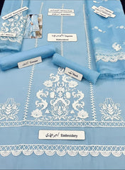 Grace S524-Embroidered 3pc organza dress with Embroidered organza duppata.