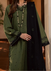 Grace Z-(S1393) - Stitched Embroidered 3pc Lawn Dress With Embroidered Chiffon Dupatta.