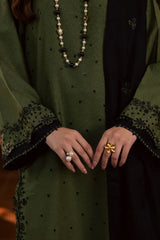 Grace Z-(S1393) - Stitched Embroidered 3pc Lawn Dress With Embroidered Chiffon Dupatta.