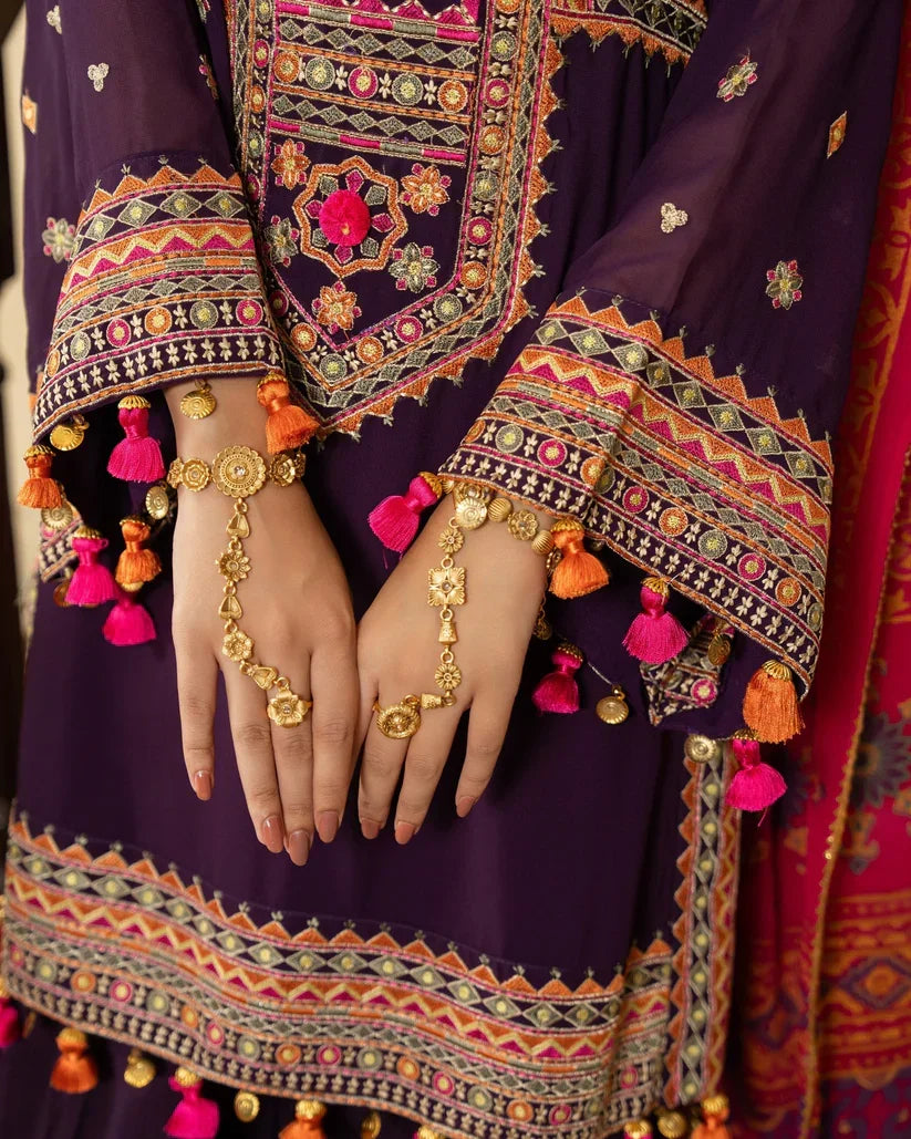 Grace Z-(S1346 )- Stitched Embroidered 3pc Lawn Dress With Printed Lawn Dupatta.