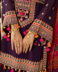Grace Z-(S1346 )- Stitched Embroidered 3pc Lawn Dress With Printed Lawn Dupatta.