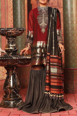 Grace S253-Embroidered 3pc lawn dress with printed chiffon dupatta.