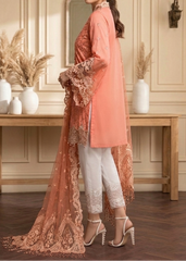 Grace S1246-Embroidered 3pc CHIKANKARI Lawn Dress With Embroidered Organza Dupatta.