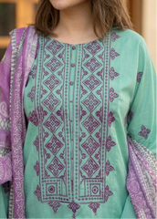 Grace S1326-Embroidered 3pc Lawn Dress With Printed Lawn Dupatta.