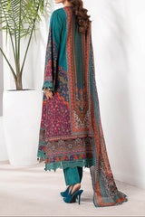 Grace S1366 - Printed & Embroidered 3pc Lawn Dress With Embroidered Chiffon Dupatta.