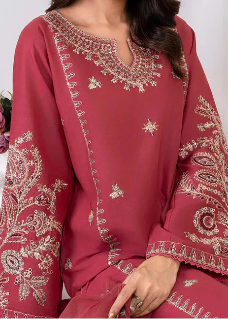 Grace W748-Embroidered 3pc Marina Dress With Embroidered Organza Dupatta.