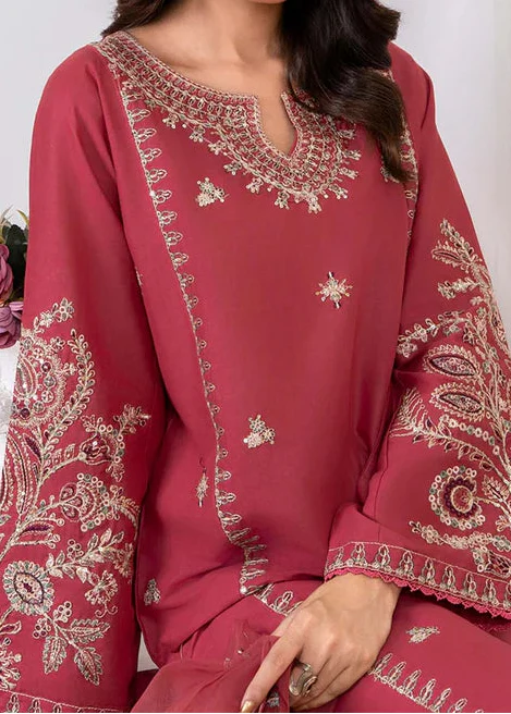 Grace Z-(W748) - Stitched Embroidered 3pc Marina Dress With Embroidered Organza Dupatta.