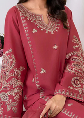 Grace W748-Embroidered 3pc Marina Dress With Embroidered Organza Dupatta.