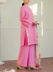 Grace S1145-Embroidered 3pc CHIKANKARI Lawn Dress With Printed Munar Dupatta.