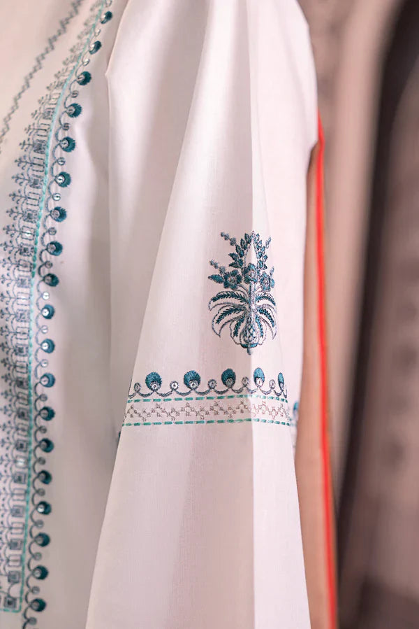 Grace S1109-Embroidered 3pc Lawn dress with Printed Munar Dupatta.