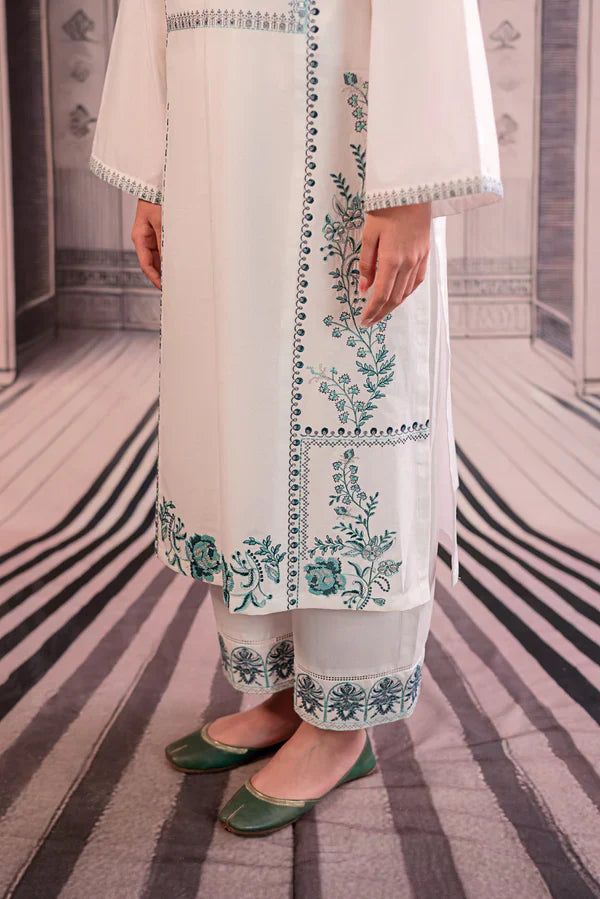 Grace S1109-Embroidered 3pc Lawn dress with Printed Munar Dupatta.