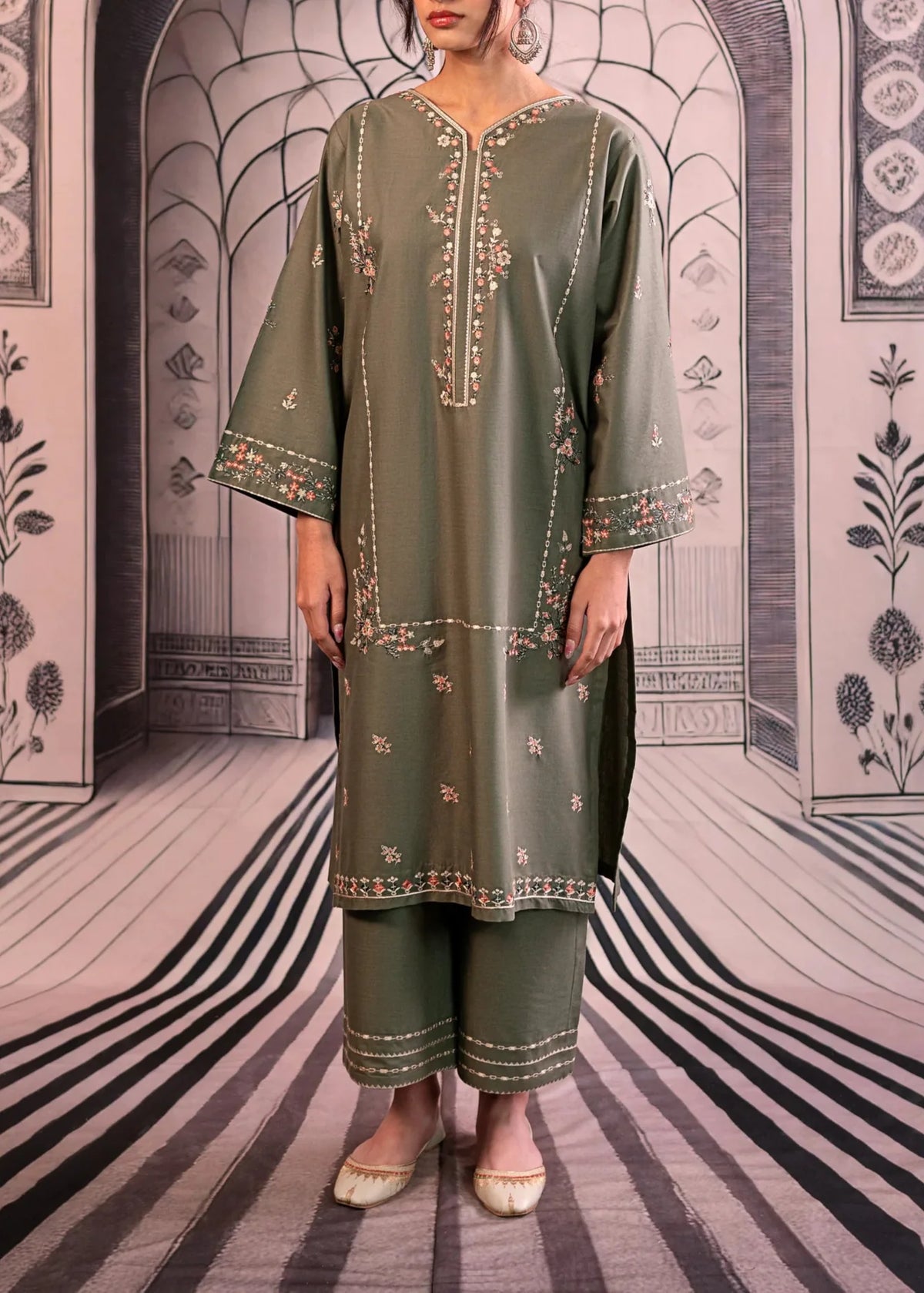 Grace S1207-Embroidered 2pc Lawn Dress