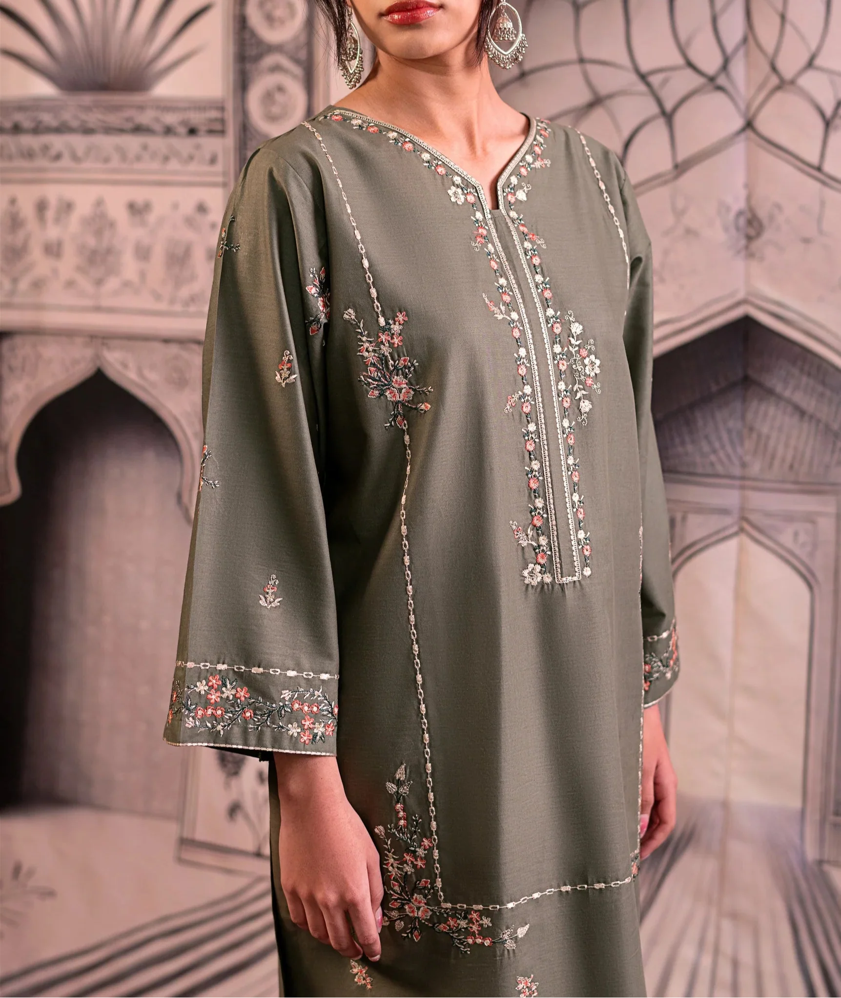Grace S1207-Embroidered 2pc Lawn Dress