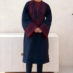 Grace W681- Embroidered 2pc Linen dress