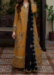 Grace W928-Embroidered 3pc Marina Dress With Printed Shawl.