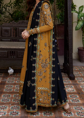 Grace W928-Embroidered 3pc Marina Dress With Printed Shawl.