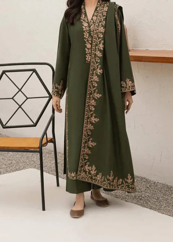 Grace W772 - Embroidered 3pc Marina Dress With Embroidered Marina Shawl.