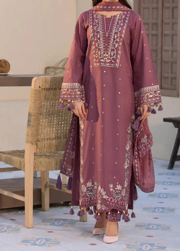 Grace S1281-Embroidered 3pc Lawn Dress With Embroidered Chiffon Dupatta
