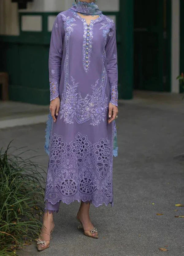 Grace S1113-Embroidered 3pc CHIKANKARI Lawn dress with Printed Munar Dupatta.