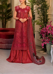 Grace S1112-Embroidered 3pc CHIKANKARI Lawn dress with Embroidered Munar Dupatta.