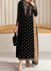 Grace W912-Embroidered 3pc Velvet Dress Dress With Embroidered Organza Dupatta.