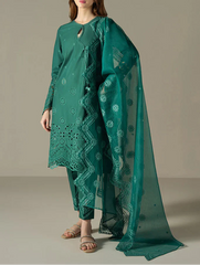 Grace S1236-Embroidered 3pc CHIKANKARI Lawn Dress With Embroidered CHIKANKARI Organza Dupatta.