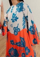 Grace W922 - Digital Printed 2pc Silk Dress.