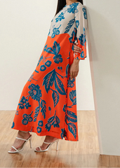 Grace W922 - Digital Printed 2pc Silk Dress.