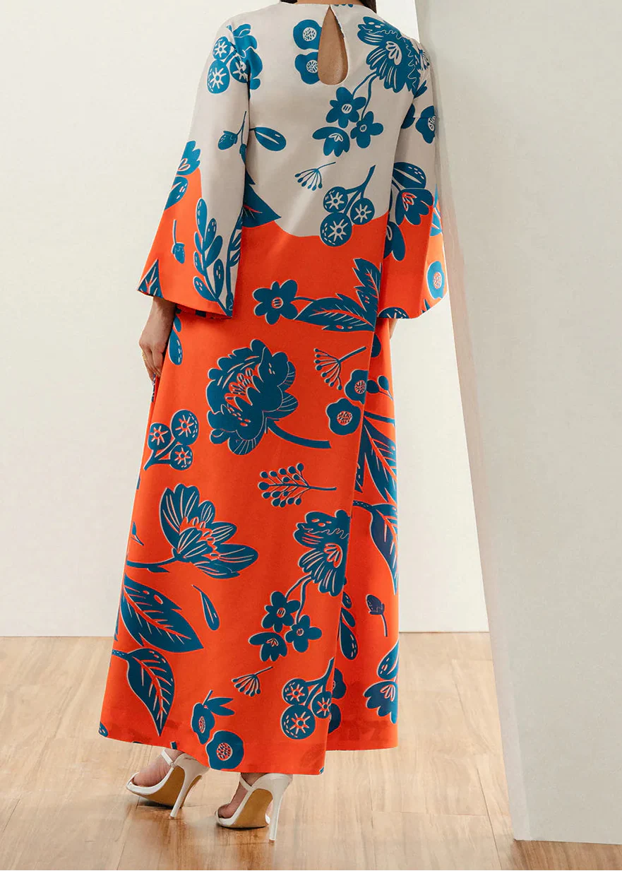 Grace W922 - Digital Printed 2pc Silk Dress.