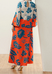 Grace W922 - Digital Printed 2pc Silk Dress.