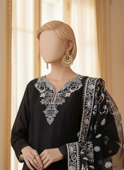 Grace W508-Embroidered 3pc marina dress with Embroidered Organza Dupatta.