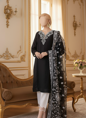 Grace W508-Embroidered 3pc marina dress with Embroidered Organza Dupatta.