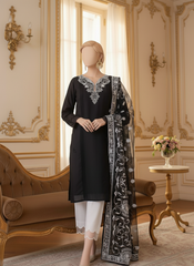 Grace W508-Embroidered 3pc marina dress with Embroidered Organza Dupatta.