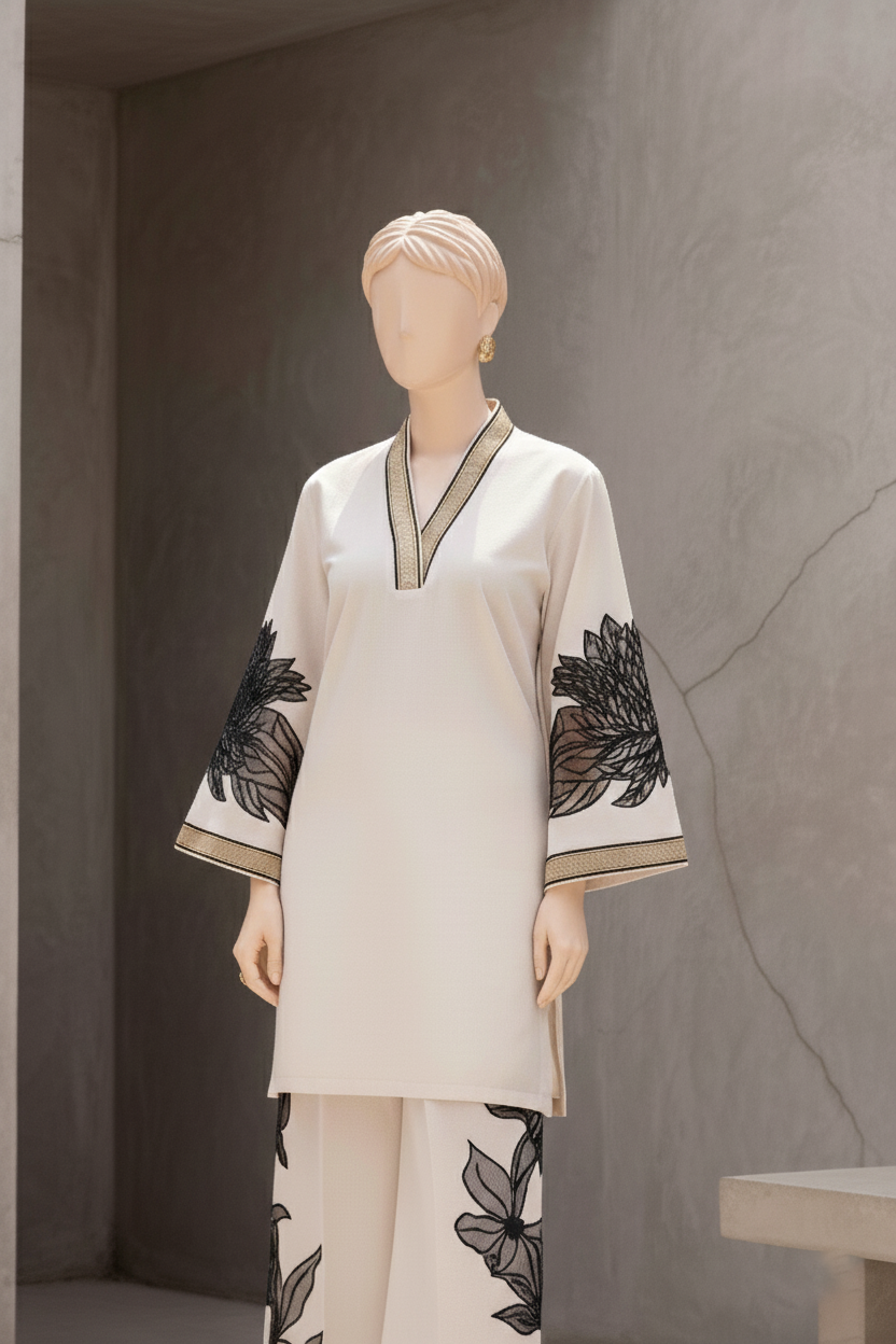 Grace W514-Embroidered 2Pc marina Dress.