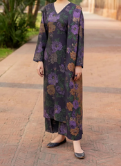 Grace W836 - Digital Printed 3pc Karandi Dress With Digital Printed Karandi Shawl.