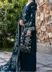 Grace W981-Embroidered 3pc Marina Dress With Printed Shawl.