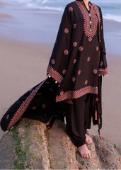 Grace W825-Embroidered 3pc Marina Dress With Printed Shawl.