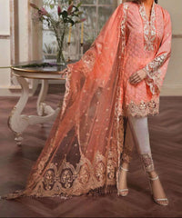 Grace S1246-Embroidered 3pc CHIKANKARI Lawn Dress With Embroidered Organza Dupatta.