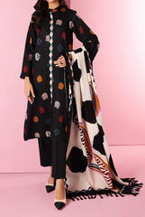 Grace W123 -Embroidered 3pc marina dress with printed shawl.