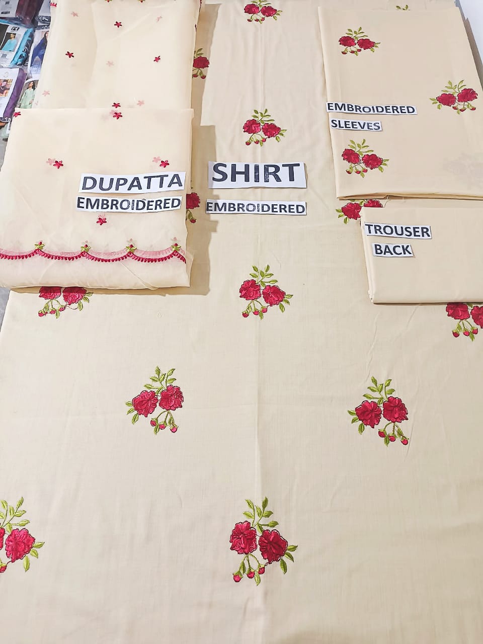 Grace S488-Embroidered 3pc lawn dress with Embroidered organza dupatta.