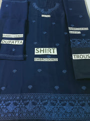 Grace W232-Embroidered 3pc Chiffon dress with Embroidered Chiffon dupatta.