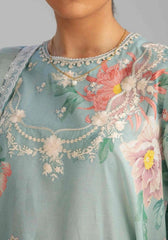 Grace S683-Embroidered 3PC Lawn dress with printed chiffon dupatta.