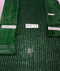 Grace S687-Embroidered Sequence 3pc Organza Dress with Embroidered organza dupatta.