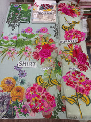 Grace S773-Embroidered 3pc Lawn dress with Embroidered Munar duppata.