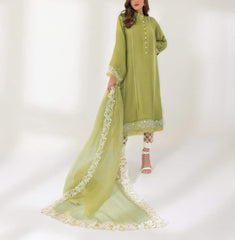Grace S1011-Embroidered 3pc Lawn Dress with Embroidered Munar Dupatta.