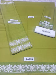 Grace S1011-Embroidered 3pc Lawn Dress with Embroidered Munar Dupatta.