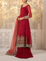 Grace S1008-Embroidered 3pc Organza Dress with Embroidered Organza Duppata.